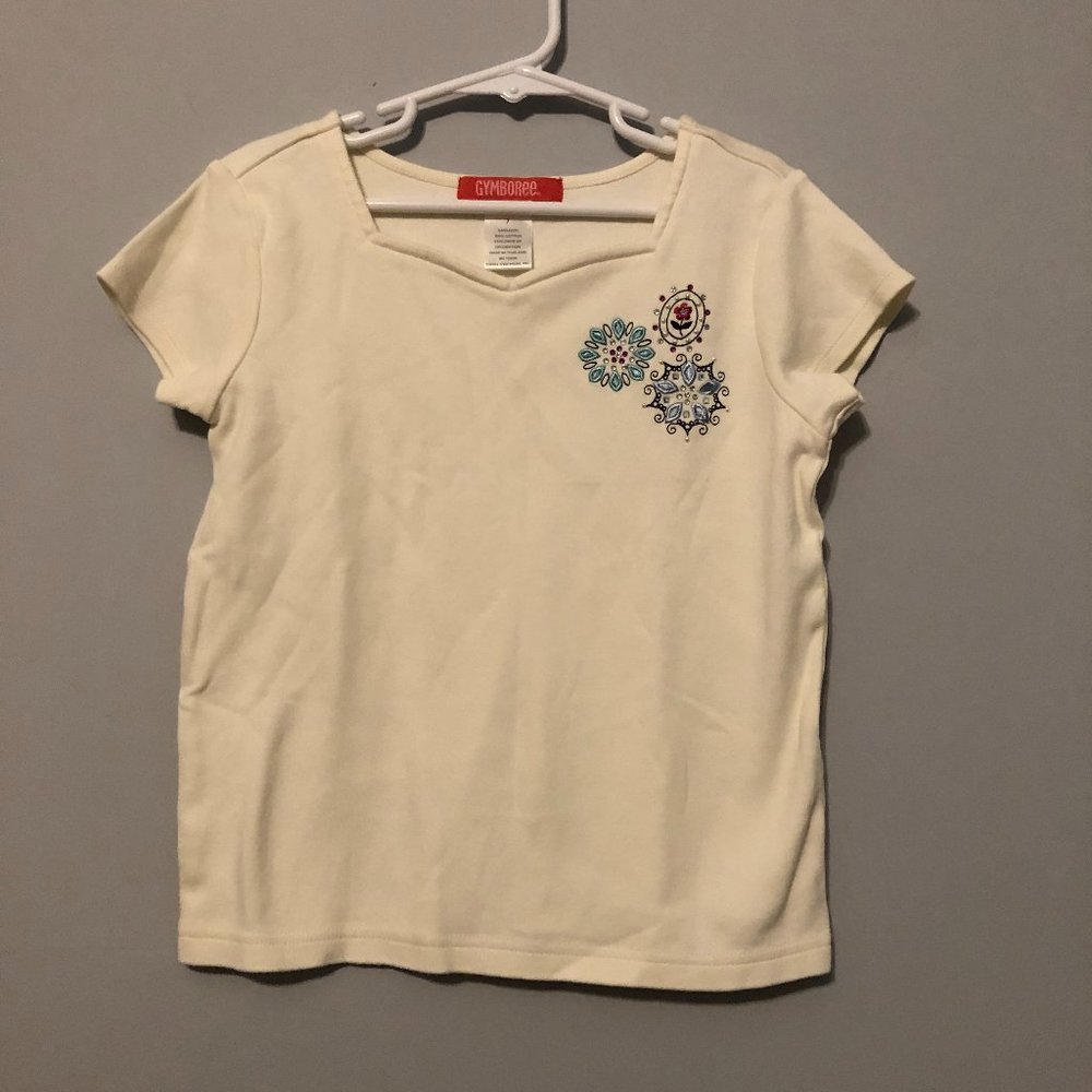 Gymboree Chelsea Girl 7 Cream embroidered Shirt